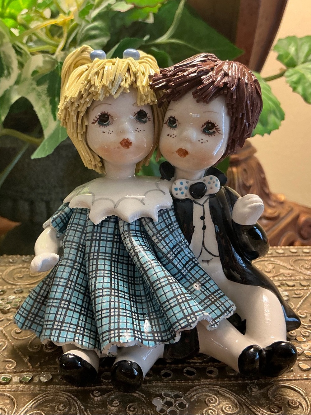 Vintage Lino Zampiva Italian Ceramic Couple Figurine